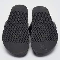 Hermes Black Leather Chypre Sandals Size 43.5