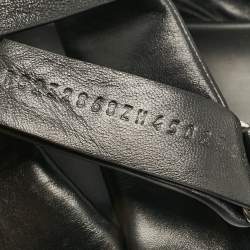 Pre Owned Hermes Black Leather Electric Flat Sandals Size 45
