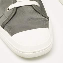Hermes Grey Nylon and Leather Express High Sneakers Size 45