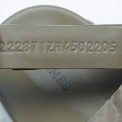 Pre Owned Hermes Green Nylon Electric Flat Sandals Size 45