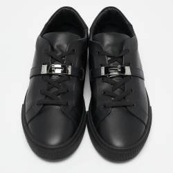 Hermes Black Leather Day Sneakers Size 44.5