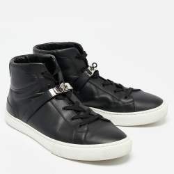 Hermes Black Leather Daydream Sneakers Size 45