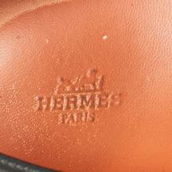 Hermes Black Leather Alessandro Loafers Size 41.5