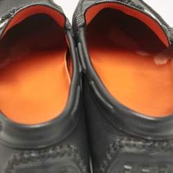 Hermes Black Leather Alessandro Loafers Size 41.5