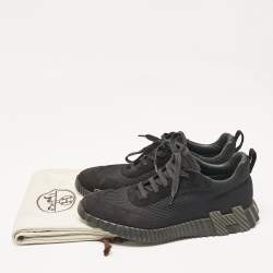 Hermes Black Fabric and Suede Bouncing Low Top Sneakers Size 42