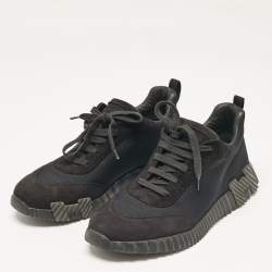 Hermes Black Fabric and Suede Bouncing Low Top Sneakers Size 42
