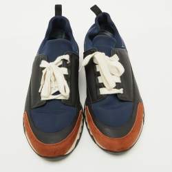Hermes Multicolor Neoprene, Leather and Suede Stadium Low Top Sneakers Size 43