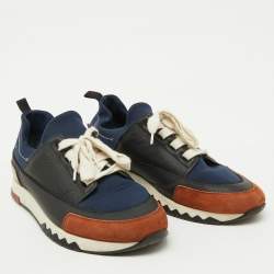 Hermes Multicolor Neoprene, Leather and Suede Stadium Low Top Sneakers Size 43
