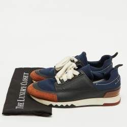 Hermes Multicolor Neoprene, Leather and Suede Stadium Low Top Sneakers Size 43