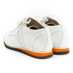 Hermes White Canvas And Leather Trim Kool Low Top Sneakers Size 42