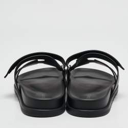 Hermès Black Leather Chypre Sandals Size 41