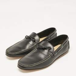 Hermes Black Leather Amico Loafers Size 46