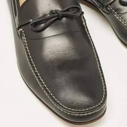 Hermes Black Leather Amico Loafers Size 46