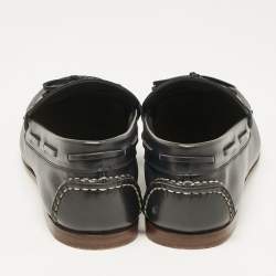 Hermes Black Leather Amico Loafers Size 46
