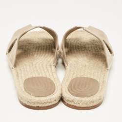 Hermes Beige Suede Antigua Flat Slides Size 47