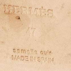 Hermes Beige Suede Antigua Flat Slides Size 47