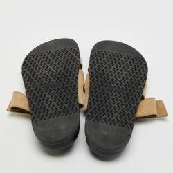 Hermes Beige Suede Chypre Slide Sandals Size 44