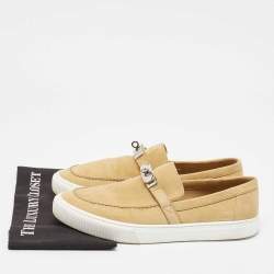 Hermes Brown Suede Game Slip On Sneakers Size 43