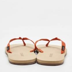 Hermes Orange Fabric Flat Beach Sandals Size 45