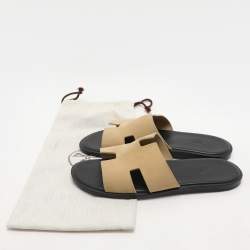 Pre Owned Hermes Jaune Milton Suede Izmir Flats Sandals Size 42