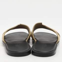 Pre Owned Hermes Jaune Milton Suede Izmir Flats Sandals Size 42