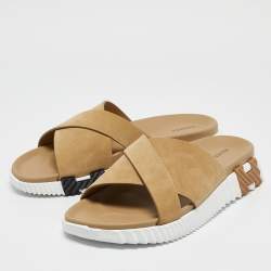 Hermès Beige Suede Infra Sandals Size 44