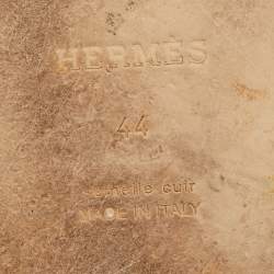 Pre Owned Hermes Brown Leather Izmir Flat Sandals Size 44