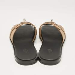 Pre Owned Hermès Brown Leather Gabriel Sandals Size 43