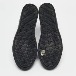 Pre Owned Hermes Navy Blue Suede Cap Toe High Top Sneakers Size 42