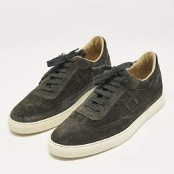 Hermes Grey Suede Quicker Low Top Sneakers Size 43.5