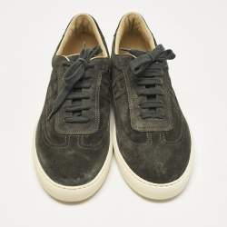 Hermes Grey Suede Quicker Low Top Sneakers Size 43.5
