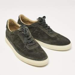 Hermes Grey Suede Quicker Low Top Sneakers Size 43.5