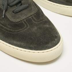 Hermes Grey Suede Quicker Low Top Sneakers Size 43.5