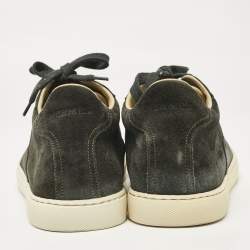 Hermes Grey Suede Quicker Low Top Sneakers Size 43.5