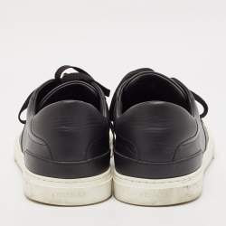 Hermes Black Leather Day Low Top Sneakers Size 44
