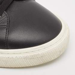 Hermes Black Leather Day Low Top Sneakers Size 44