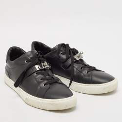 Hermes Black Leather Day Low Top Sneakers Size 44