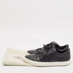 Hermes Black Leather Day Low Top Sneakers Size 44