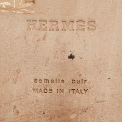 مملوكة مسبقًا Hermes Blue Leather Izmir Flat Sandals Size 42