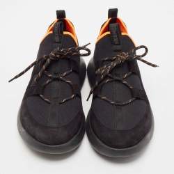 Hermes Black Leather And Fabric Team Sneakers Size 42