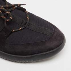 Hermes Black Leather And Fabric Team Sneakers Size 42