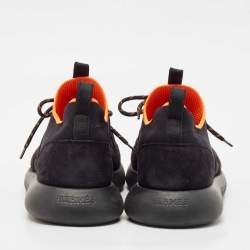 Hermes Black Leather And Fabric Team Sneakers Size 42
