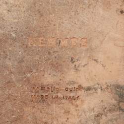 Hermes Tan Leather Izmir Flat Slide Sandals Size 45