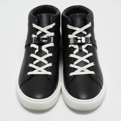 Hermes Black Leather Daydream Sneakers Size 44.5