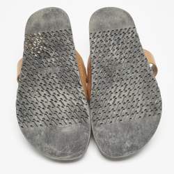 Hermes Brown Leather Chypre Sandals Size 42