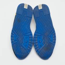 Hermes Blue Knit Fabric Tokyo Slip On Sneakers Size 42.5