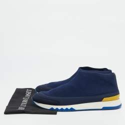Hermes Blue Knit Fabric Tokyo Slip On Sneakers Size 42.5