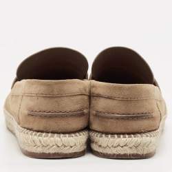 Hermes Brown Suede Trip Slip On Espadrille Size 43