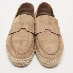 Hermes Brown Suede Trip Slip On Espadrille Size 43