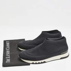Hermés Navy Blue Knit Fabric Tokyo Slip-On Sneakers Size 42.5